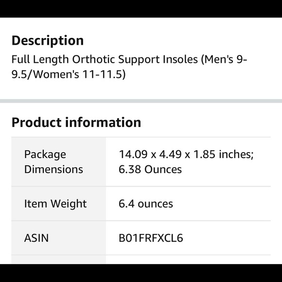 NIB-Powerstep Protech Classic Plus Ortho Supports - Picture 7 of 7
